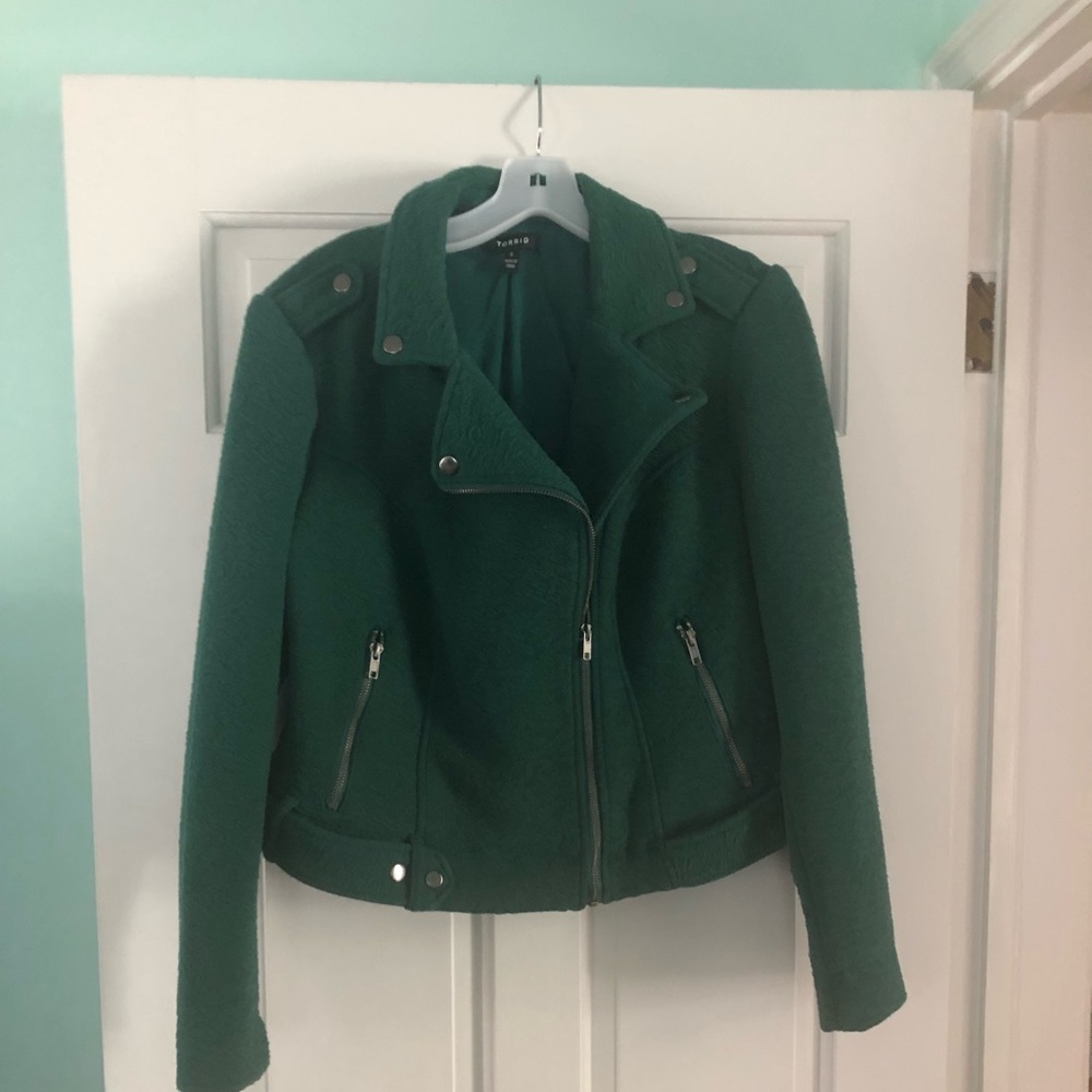 Green moto jacket